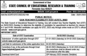 Goa Teacher Eligibility Test to be held on Feb 26