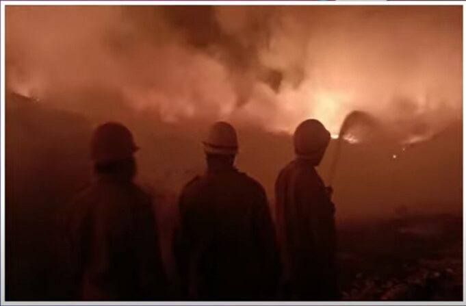 Mormugao Municipality’s Garbage Treatment plant at Sada catches major fire