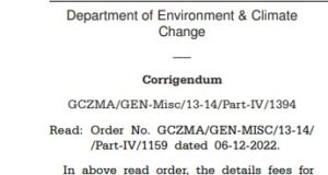 Fees for delineation of Hide Tide Line & No Development Zone revised