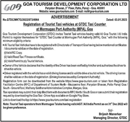 Govt Asks Taxi Operators To Register For GTDC Taxi Counter At MPA ...