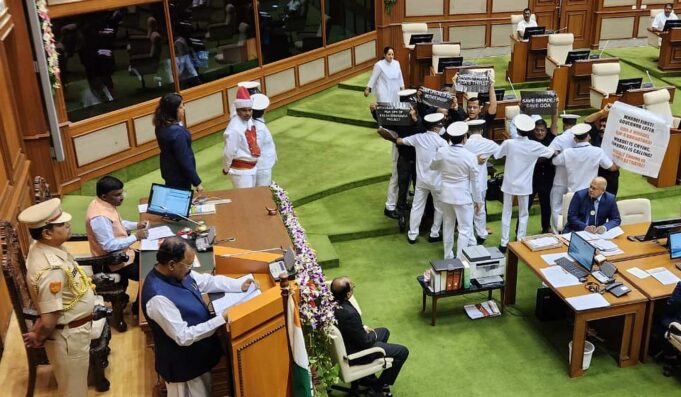 Opposition stages walkout over Mhadei issue on first day of Assembly Session