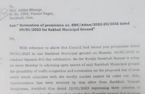 Weekly Bazaar takes precedence over Mhadei diversion; Permission to mega Mhadei rally revoked