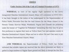 Section 144 to be imposed at Mopa from tonight: CM