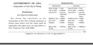 CCP notifies House Tax calculation pattern for FY 2023-24