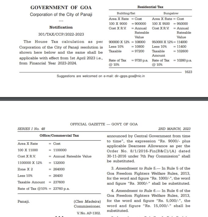 CCP notifies House Tax calculation pattern for FY 2023-24
