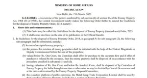Enemy property to be e-auctioned if occupant refuses purchase offer: Union Home Ministry amends guidelines