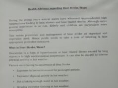 Heat advisory by DHS