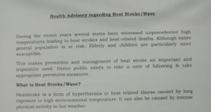 Heat advisory by DHS