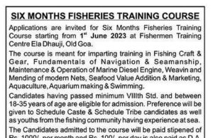 Fisheries Dept to train youth in fishing trade