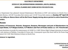 No power supply to entire South Goa except Ponda Taluka from 7 am to 3 pm on April 30