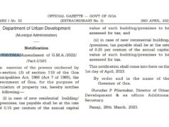 Goa govt notifies new property tax rates for residential and commercial premises under Municipal areas
