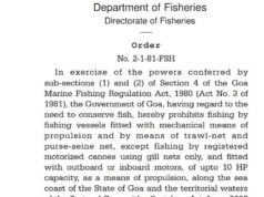61 day fishing ban in Goa from June 1 to July 31