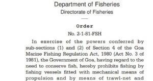 61 day fishing ban in Goa from June 1 to July 31