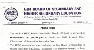 Goa Board to declare HSSC results on May 6