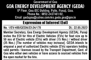 GEDA invites EOI for hiring 50 Electric Vehicles