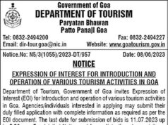 Tourism Dept invites EOI from private players for operation of tourism activities
