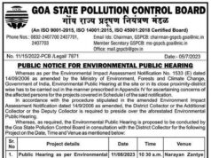 Environment Public Hearing for Bicholim Mineral Block I to be held on August 11