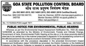 Environment Public Hearing for Bicholim Mineral Block I to be held on August 11