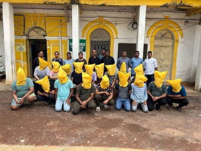 18 including 3 woman arrested by Crime branch in fake call center racket at Porvorim