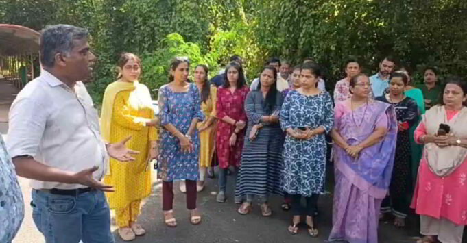 GU teachers protest against student obstructing & threatening teachers conducting elections