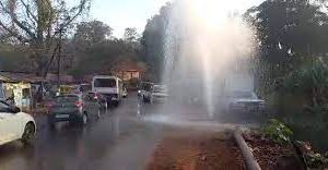 Major pipeline bursts at busy Opa-Khandepar junction road