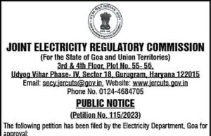 Public Hearing over Goa Govt’s Tariff Proposal for FY 2024-25 on Jan 8 & 9