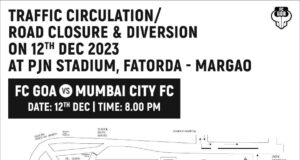Traffic to be diverted in view of ISL match at Fatorda stadium tomorrow