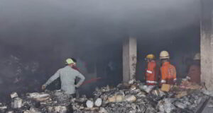 Massive fire engulfs Pharma company warehouse at Honda Industrial Estate