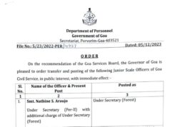 38 Junior Scale Officials of Goa Civil Service transferred