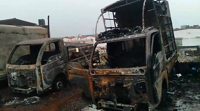 Massive fire erupts at garbage dump outside Sancoale Industrial Estate