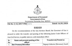 16 Goa govt officials transferred
