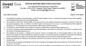 Invest Goa 2024: GIDC announces e-auction of 16 plots admeasuring 2.39 lakh sq mtrs at Verna IDC