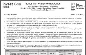 Invest Goa 2024: GIDC announces e-auction of 16 plots admeasuring 2.39 lakh sq mtrs at Verna IDC