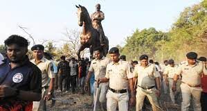 Tense situation in Sao Jose de Areal over Shivaji Maharaj statue; Minister mobbed, protestors lathicharged