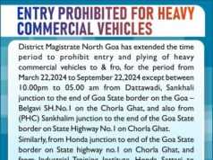 Chorla Ghat road on Goa side closed for heavy vehicles during daytime till Sept 2024