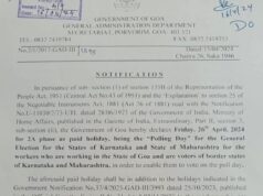 Lok Sabha Polls: Paid holiday on April 26 for Karnataka and Maharashtra native voters working in Goa