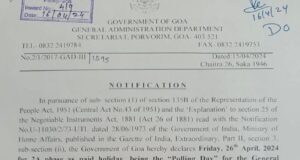 Lok Sabha Polls: Paid holiday on April 26 for Karnataka and Maharashtra native voters working in Goa