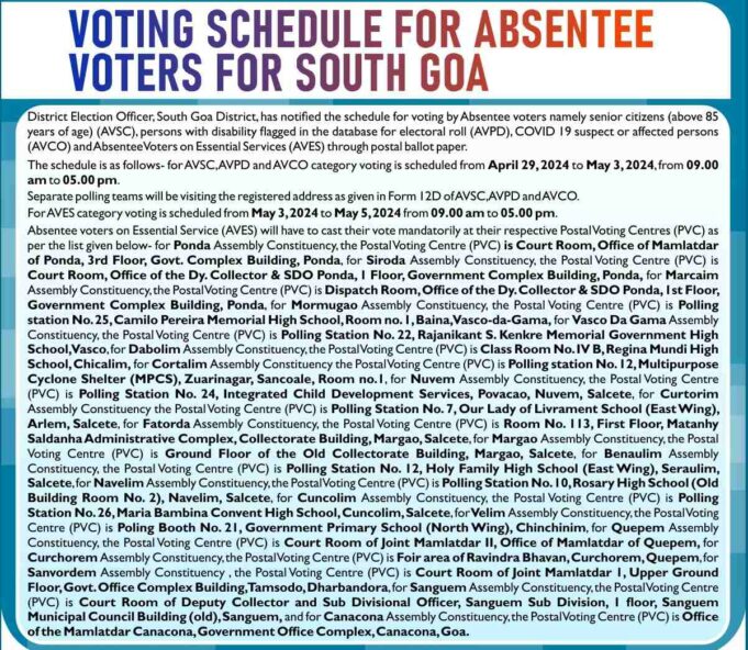 Lok Sabha Polls: Home voting for senior citizens, PwDs and covid patients from April 29 to May 3