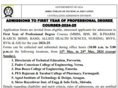 DTE invites applications for admission to Professional Degree Courses