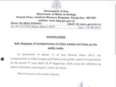 Mining ore transportation on public road prohibited from June 7 to Sept 2