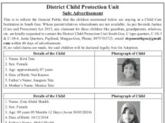 Child Protection Unit to declare 2 children free for adoption if family does not contact within 60 days