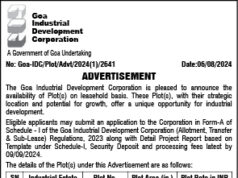 7 Industrial plots available on lease at Shiroda & Pilerne IDCs: GIDC