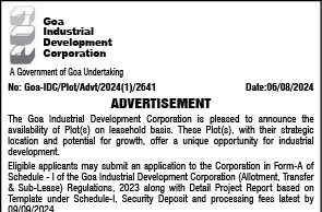 7 Industrial plots available on lease at Shiroda & Pilerne IDCs: GIDC