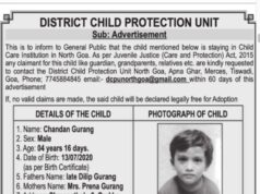 4-year-old child to be declared free for adoption if no family member comes forward to take charge within 60 days