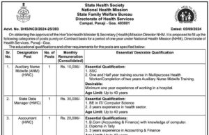 DHS announces 35 contract basis vacancies under National Health Mission