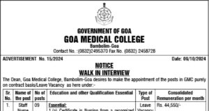 GMC announces 19 contract basis vacancies