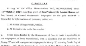 Goa govt employees to get bonus before Oct 31