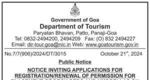 Applications invited from restaurant & hotel owners for beach deck bed and umbrella placement