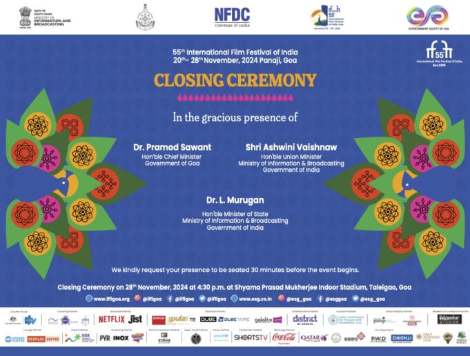 IFFI 2024, Nov 28 -Concluding Day Schedule