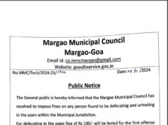 Margao Municipal Council to fine persons for defecating and urinating in the open